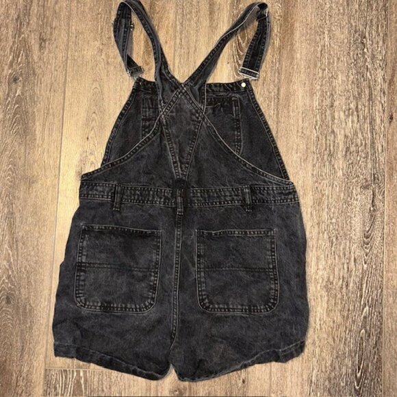 Topshop Moto Black Overalls Shortalls Sleeveless Pockets Buttons Size 12 - Picture 4 of 4